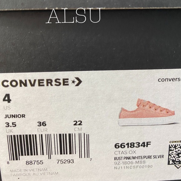 Converse Ctas Low Top Canvas Rust Pink K/W - Picture 8 of 10